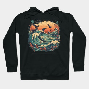 Birds and waves Hoodie